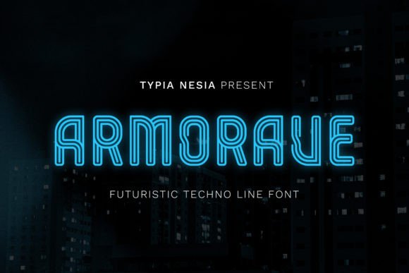 Armorave: A Futuristic Techno Line Font for Bold Branding